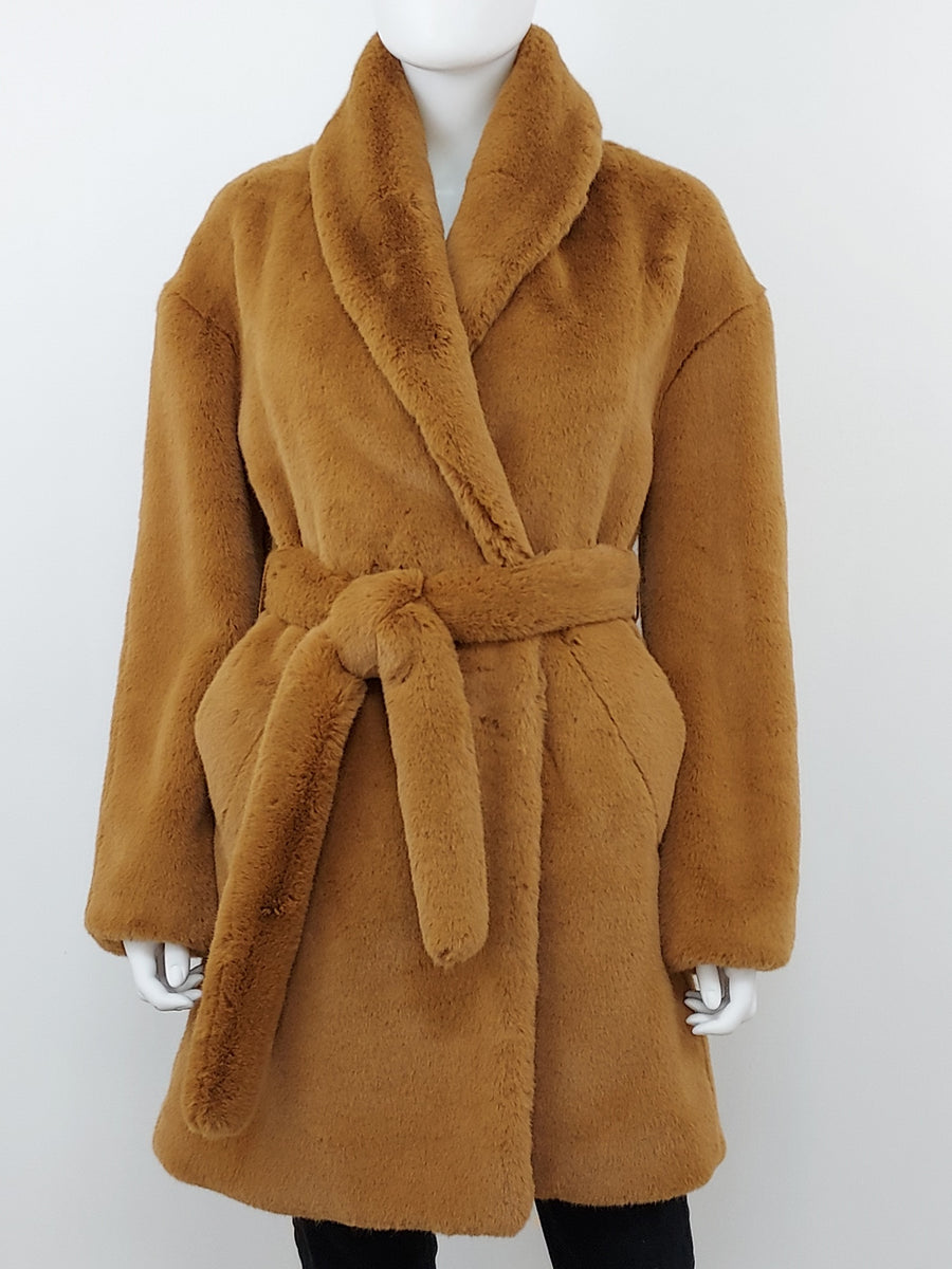 Bijou Faux Fur Coat Size XS