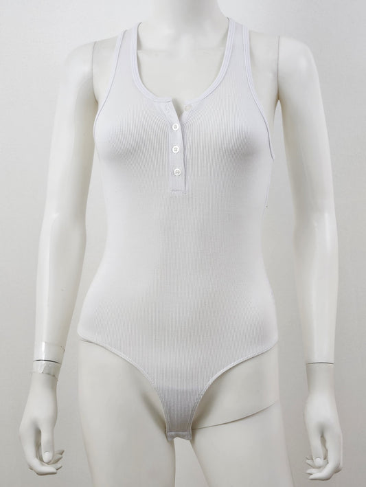 Ribbed Scoop Neck Bodysuit Size Small