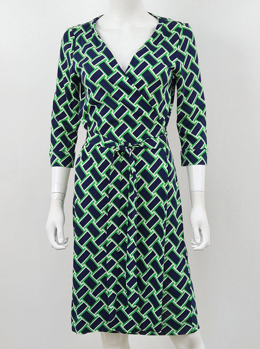 Geo Print Wrap Dress Size Small