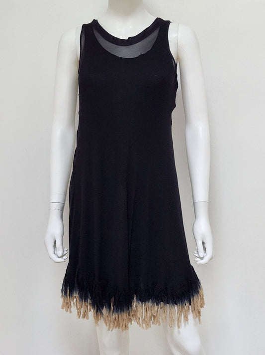 Sleeveless Fringe Mini Dress Size Small