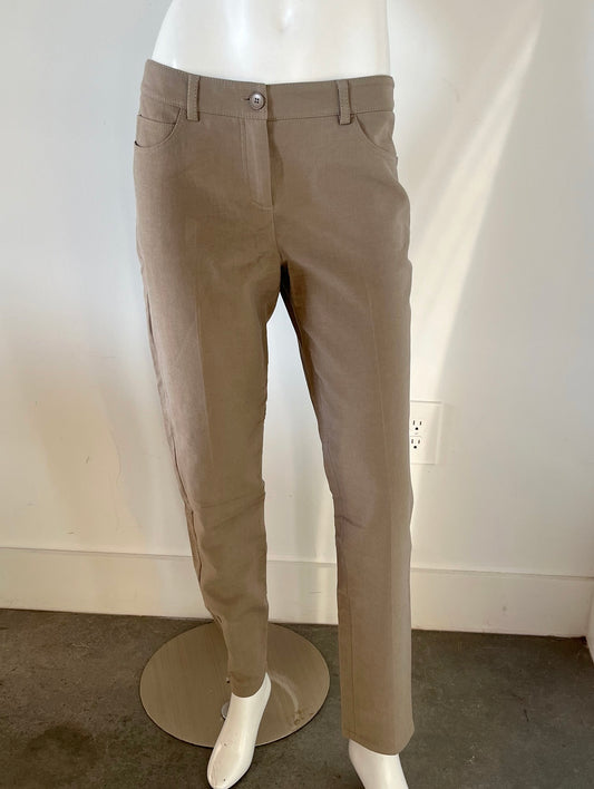 Silk Cotton Blend Straight Leg Pants Size 8