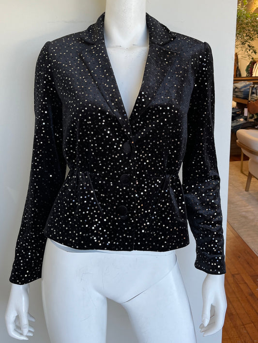 Velvet Sequin Blazer Size 4