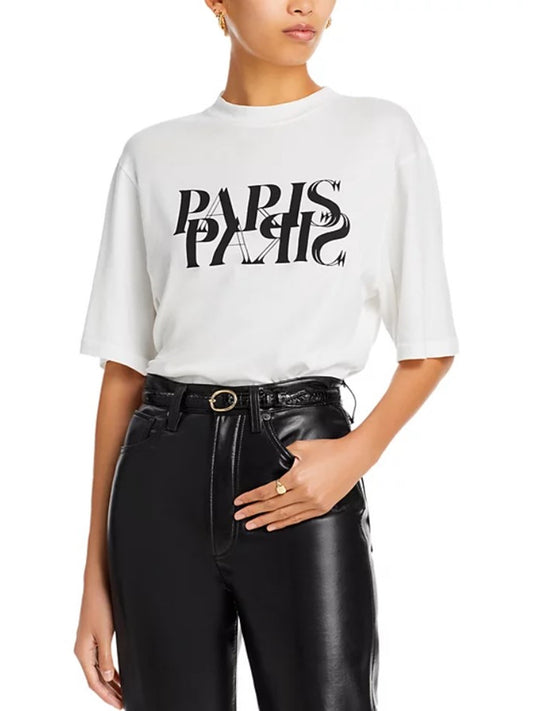 Avi Cropped Paris Tee Size Small