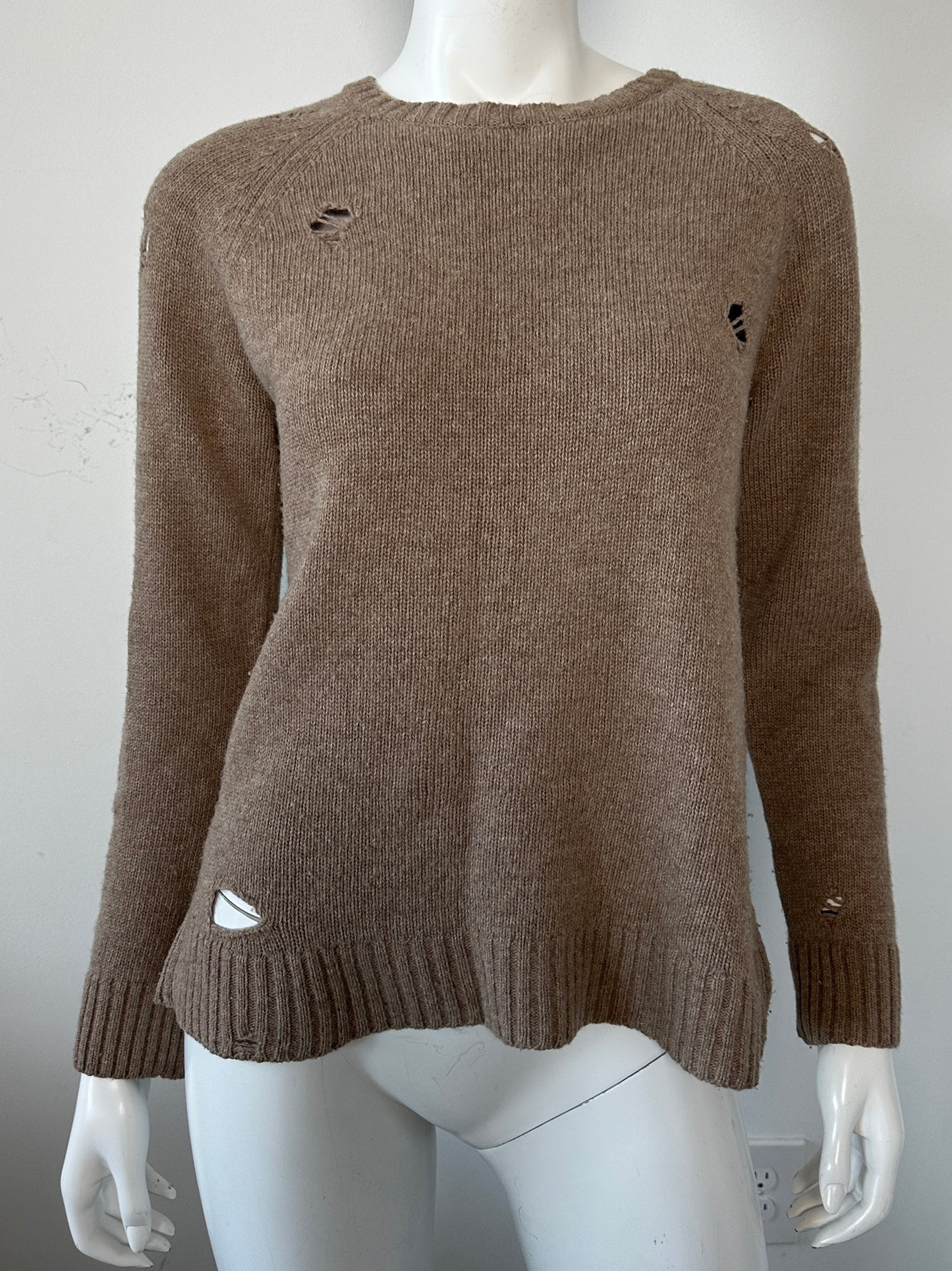 Wool Blend Distressed Sweater Size XS