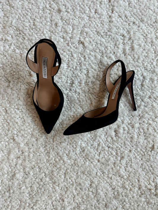 So Nude Suede Slingback Pumps Size 37