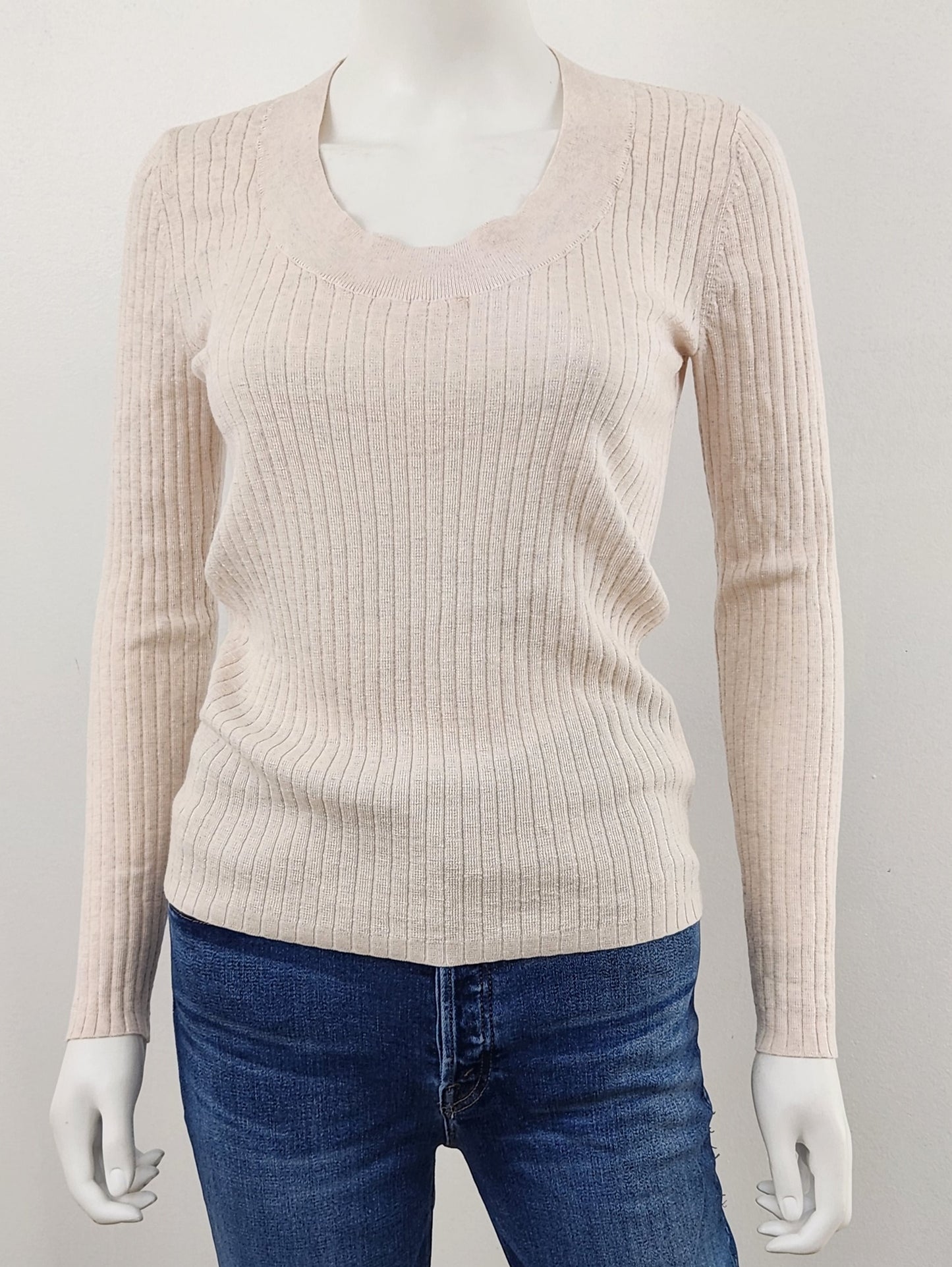 Merino Wool Ribbed Sweater Size Small