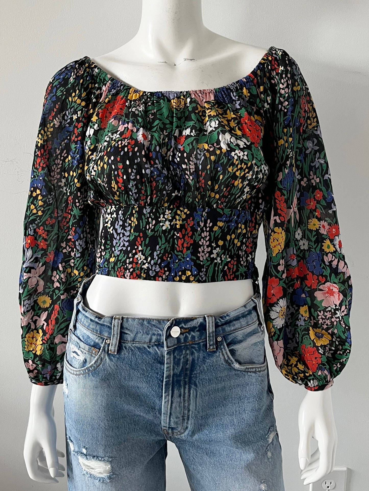 Vivian Floral Crop Top Size Small