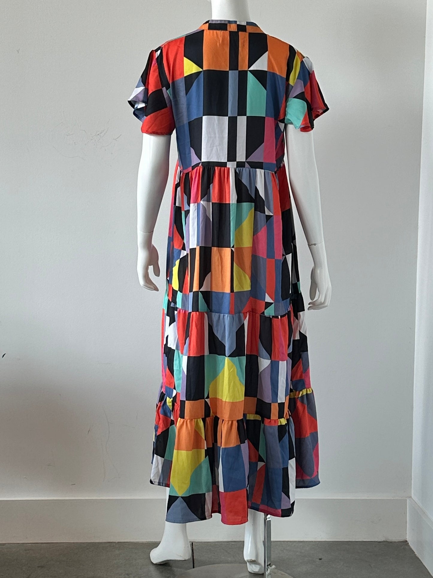 Geometric Print Midi Dress Size Medium