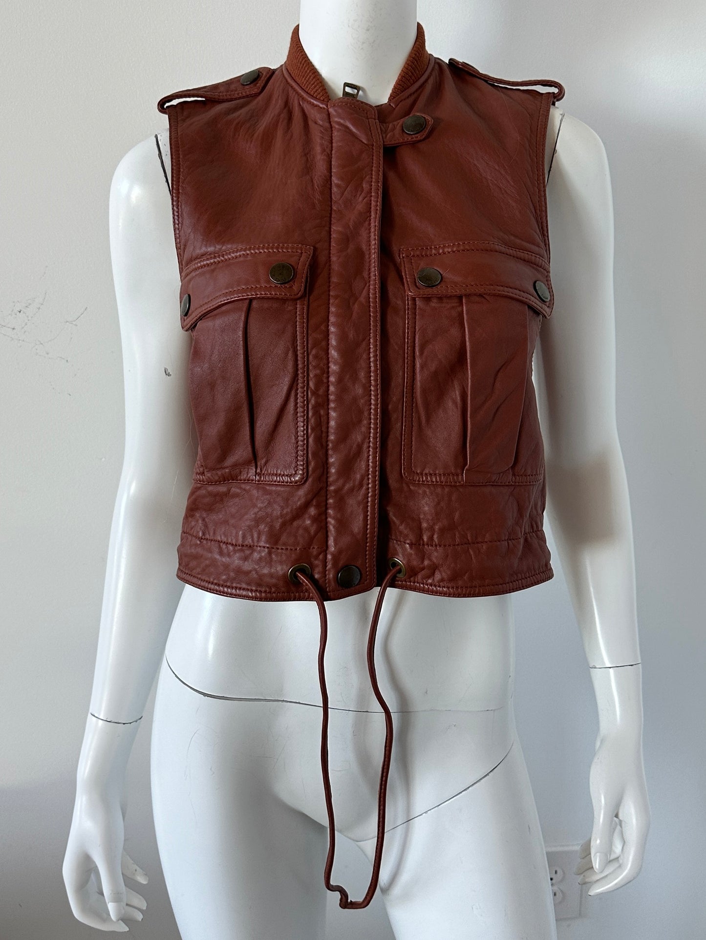 Leather Cropped Vest Size 34/0