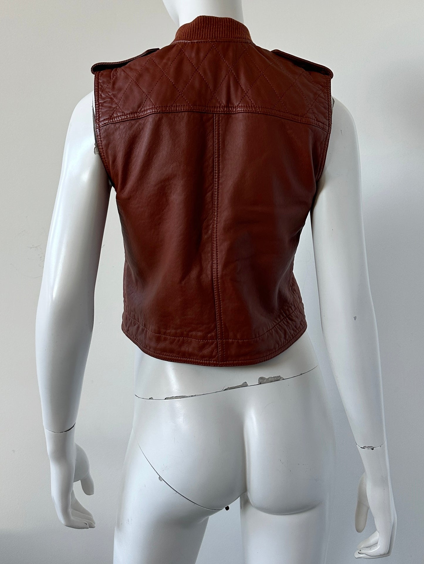 Leather Cropped Vest Size 34/0