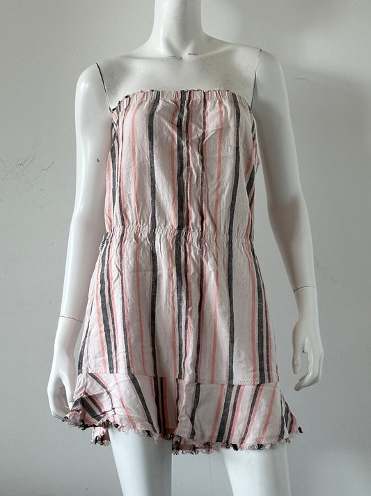 Striped Strapless Mini Dress Size Medium