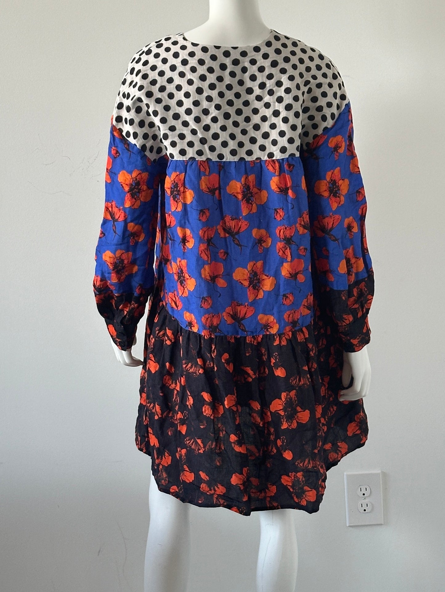 Polka Dot Floral Dress Size Small