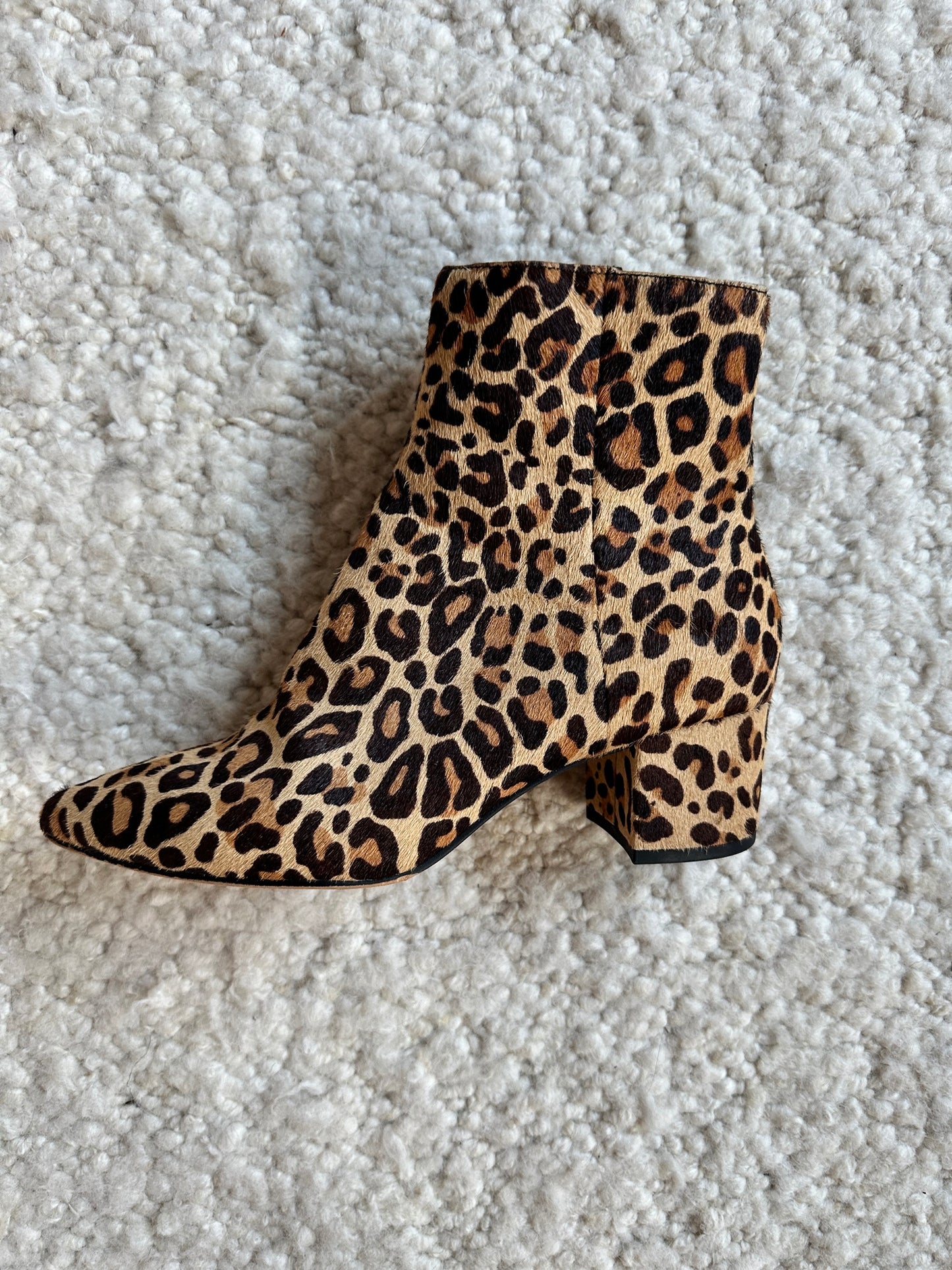 Bel Leopard Block Heeled Booties Size 6