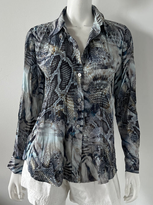 Snake Print Button Down Top Size Small