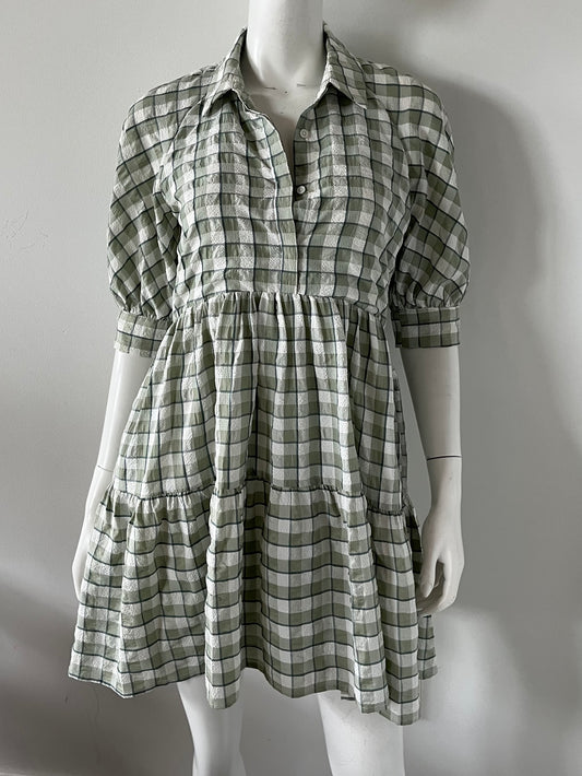 Check Babydoll Shirtdress Size Small