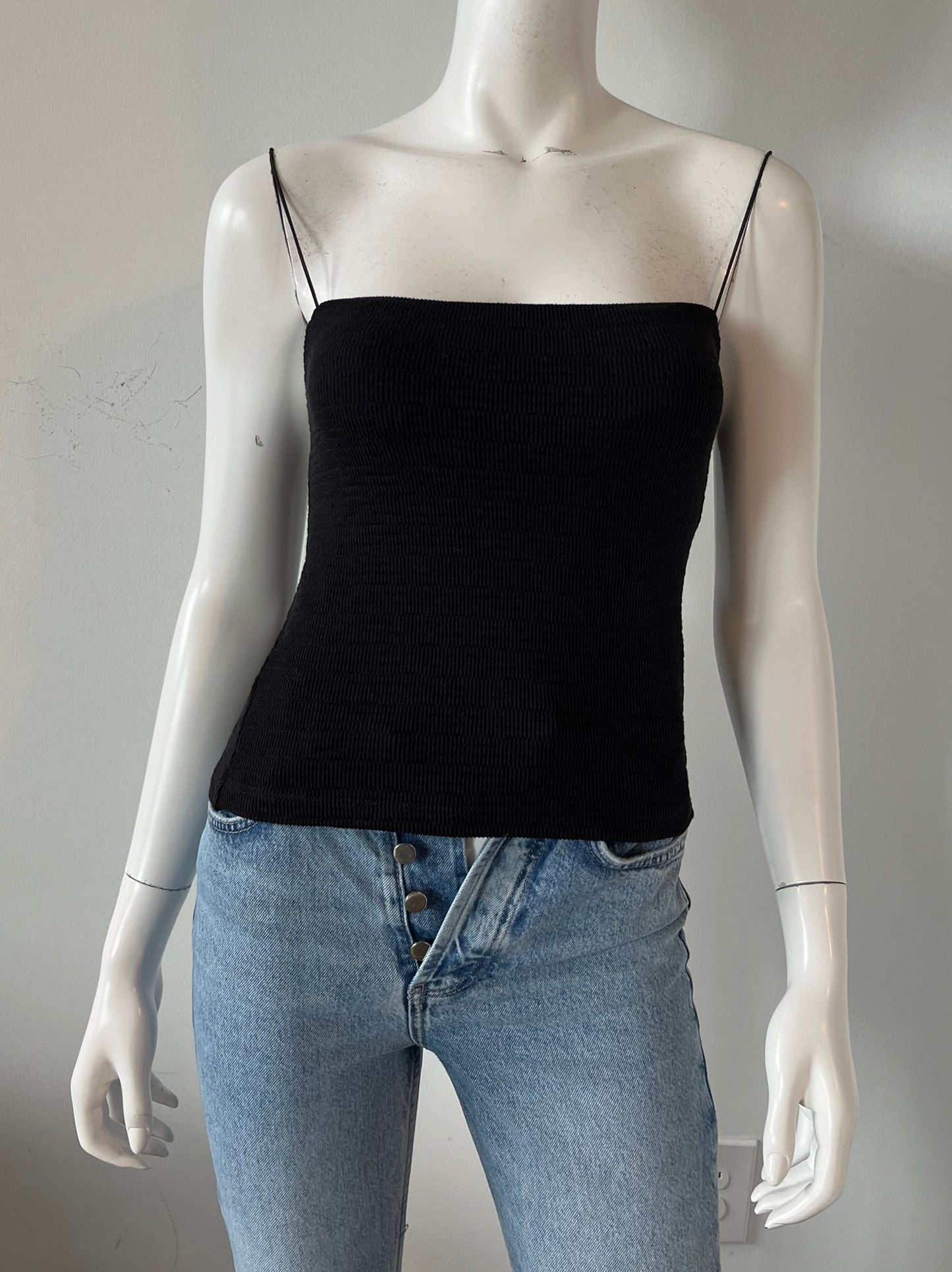 Puckered Knit Strappy Camisole Size Small