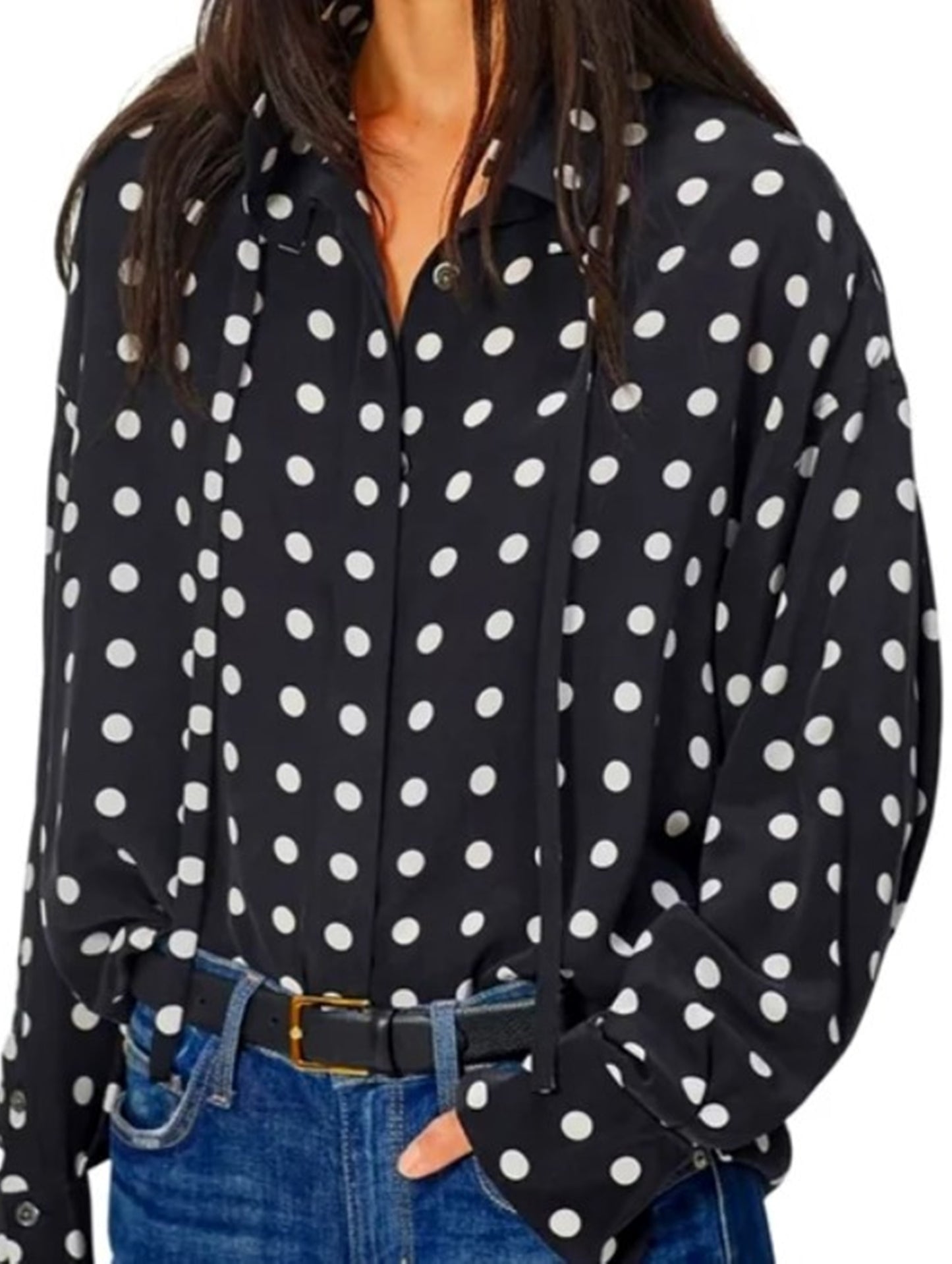 Silk Polka Dot Blouse Size XXS