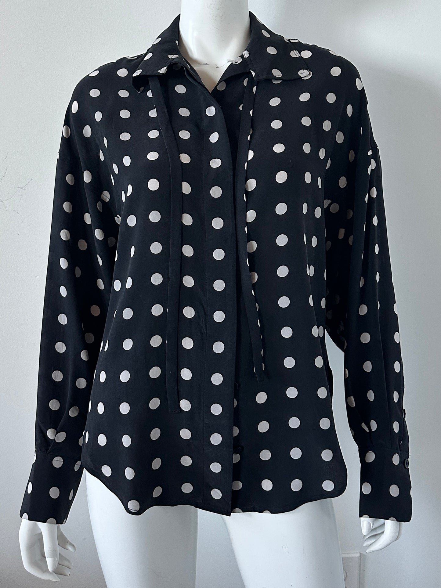 Silk Polka Dot Blouse Size XXS