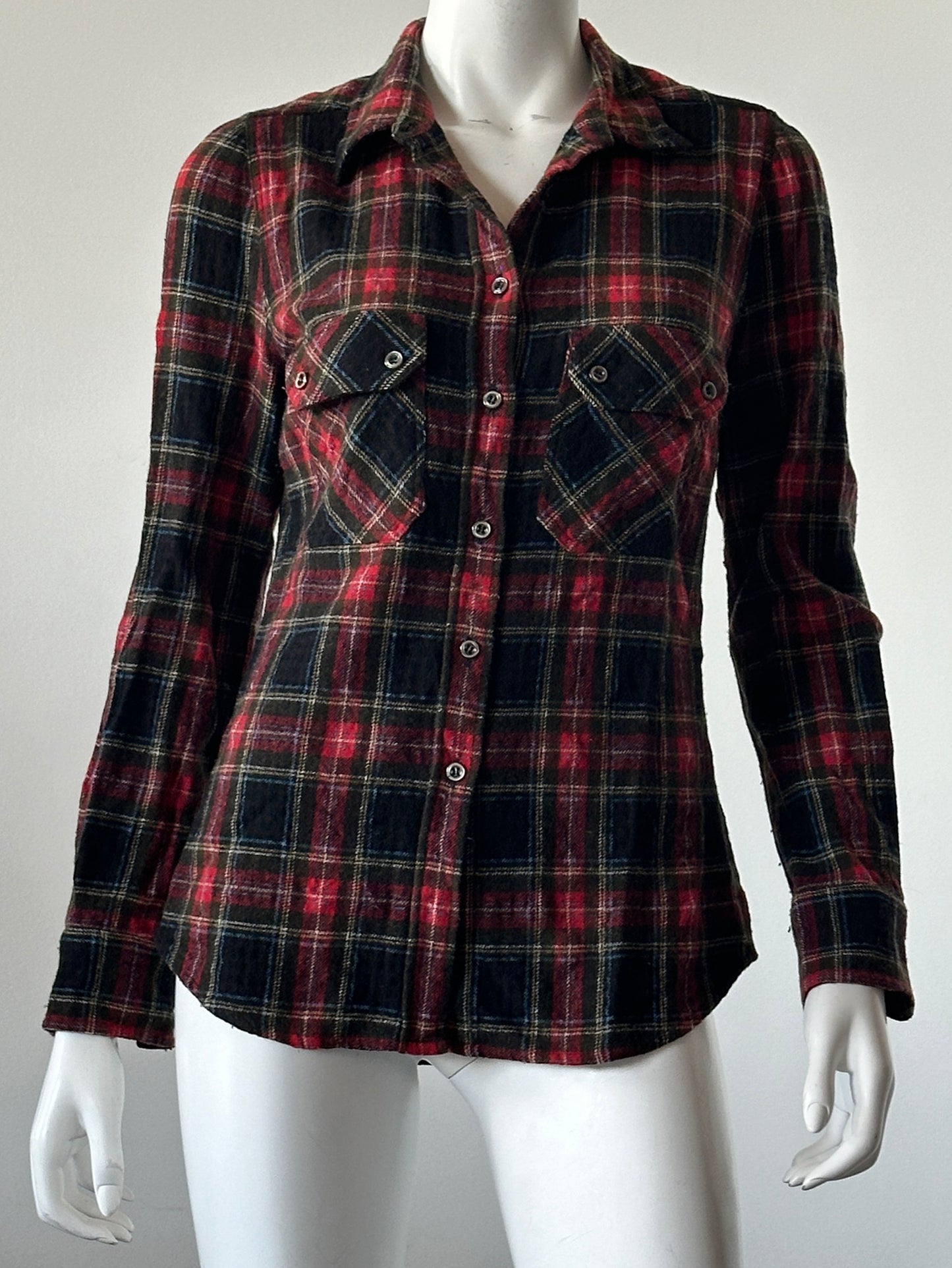 Plaid Button Up Top Size 1/Small