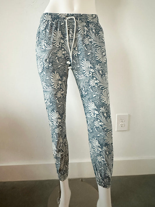 Linen Printed Beach Pants Size XS