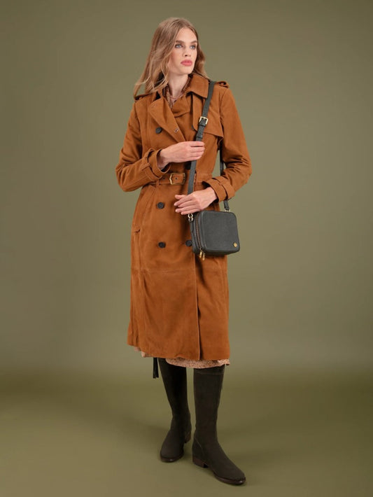 Frances Suede Trench Coat Size 6