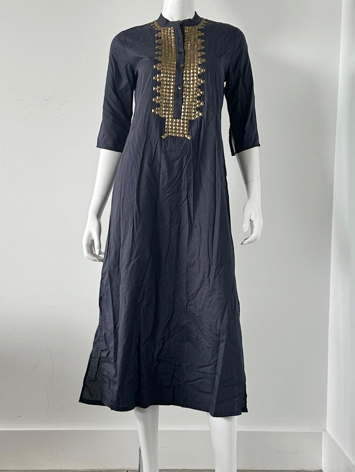 Embellished Cotton Midi Dress Size XS