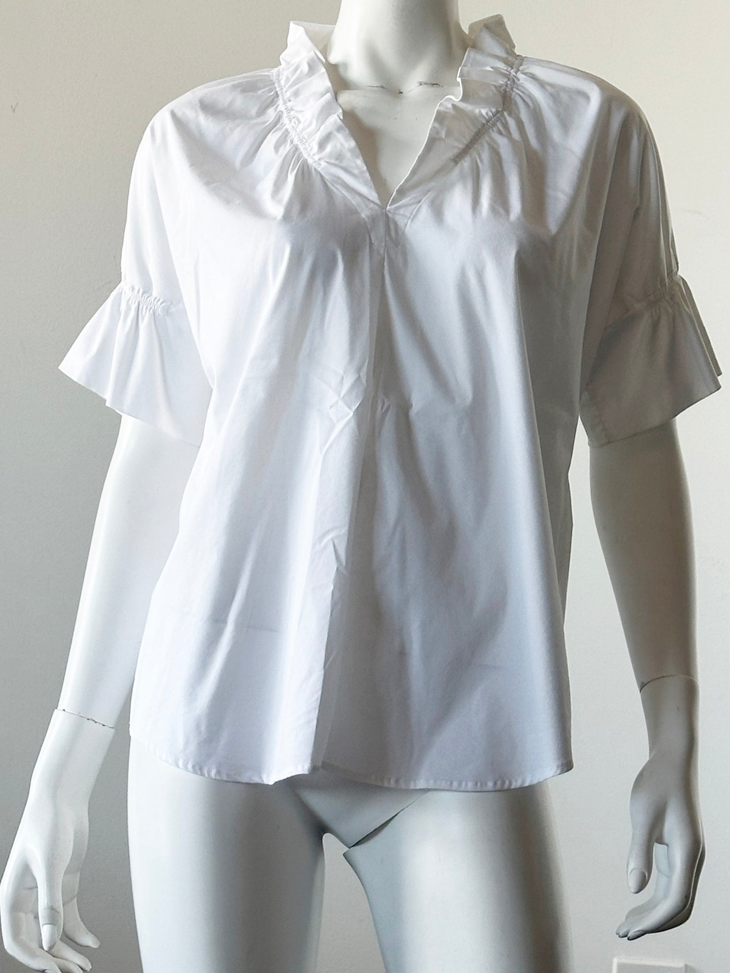 Crosby Cotton Poplin Ruffle Top Size XS