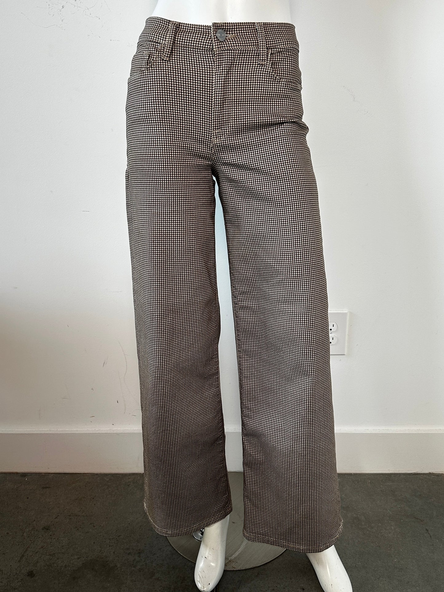 Le Slim Palazzo Houndstooth Pants Size 26