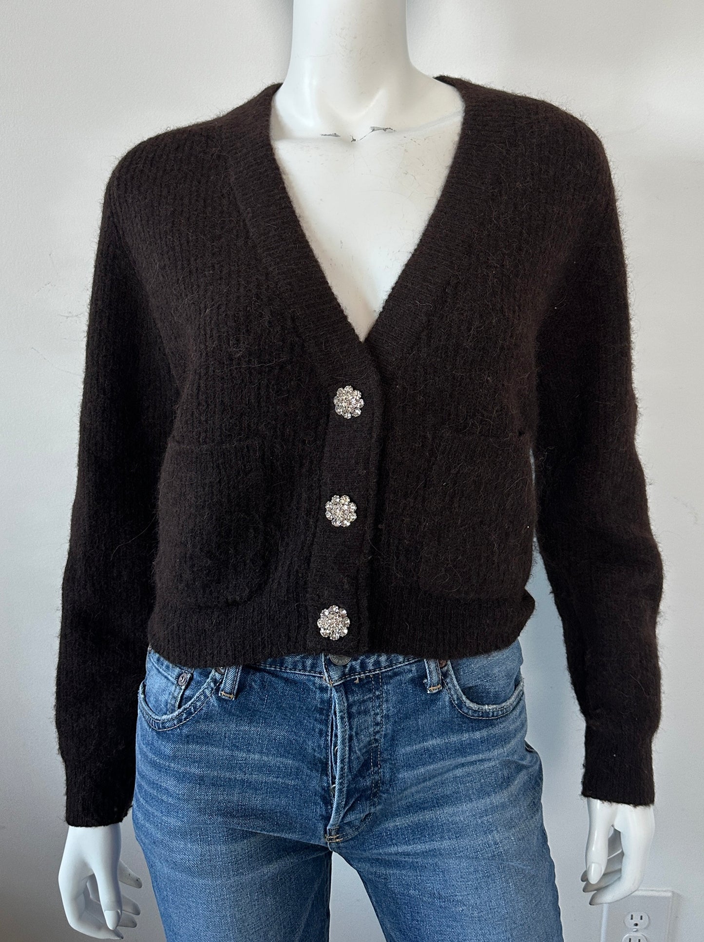 Crystal Button Cardigan Size XS