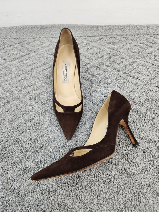 Suede Cutout Heels Size 37.5