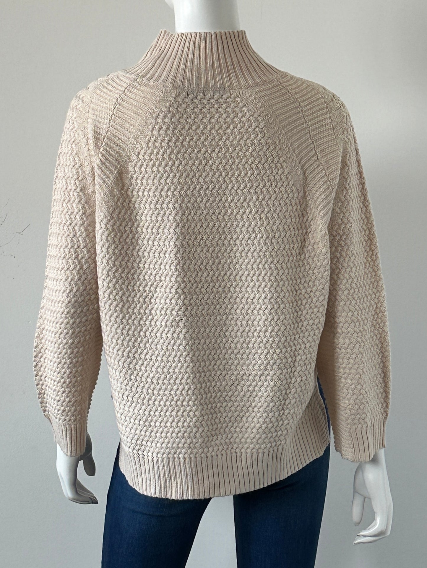 Textured Mock Neck Sweater Size Medium/Large