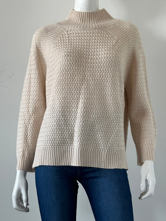 Textured Mock Neck Sweater Size Medium/Large