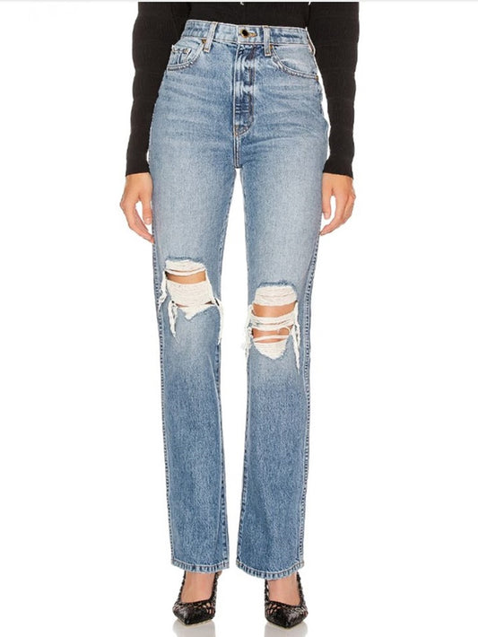 Danielle High Rise Distressed Jeans Size 25 NWT (Fits Size 24)