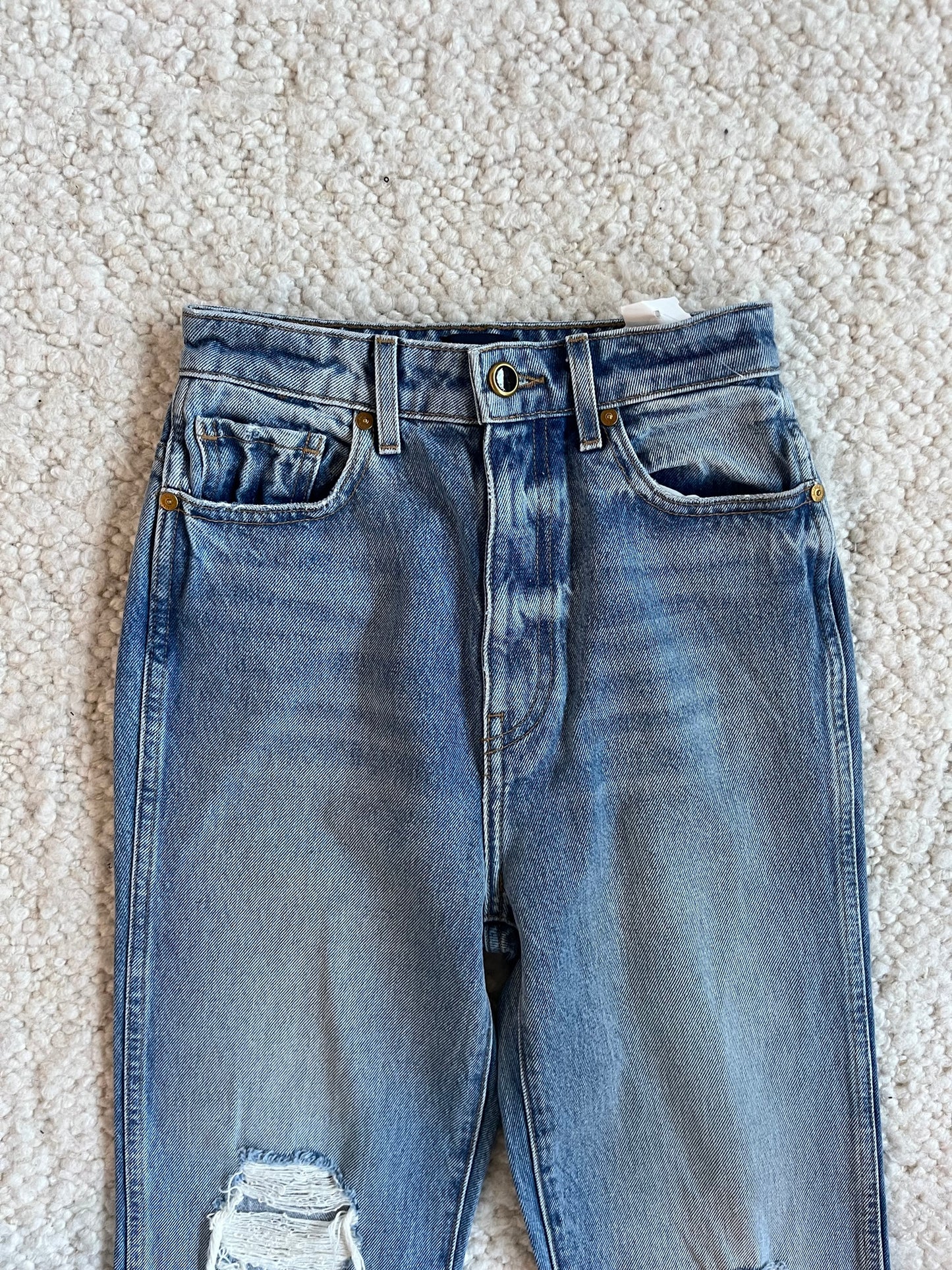 Danielle High Rise Distressed Jeans Size 25 NWT (Fits Size 24)