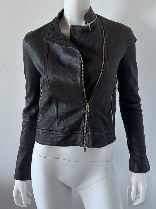 Leather Biker Jacket Size Small