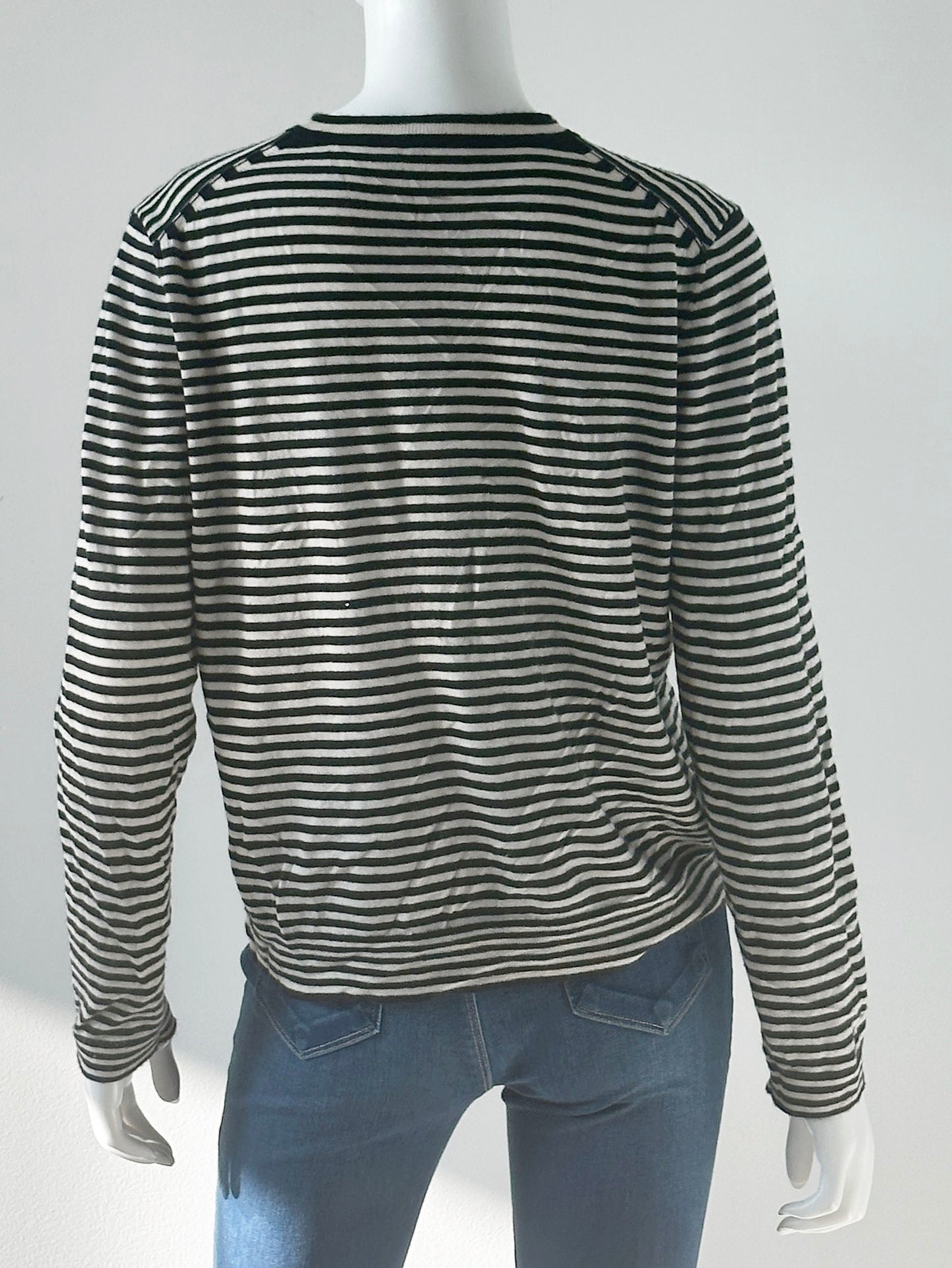 Fine Gauge Cashmere Striped Sweater Size XL