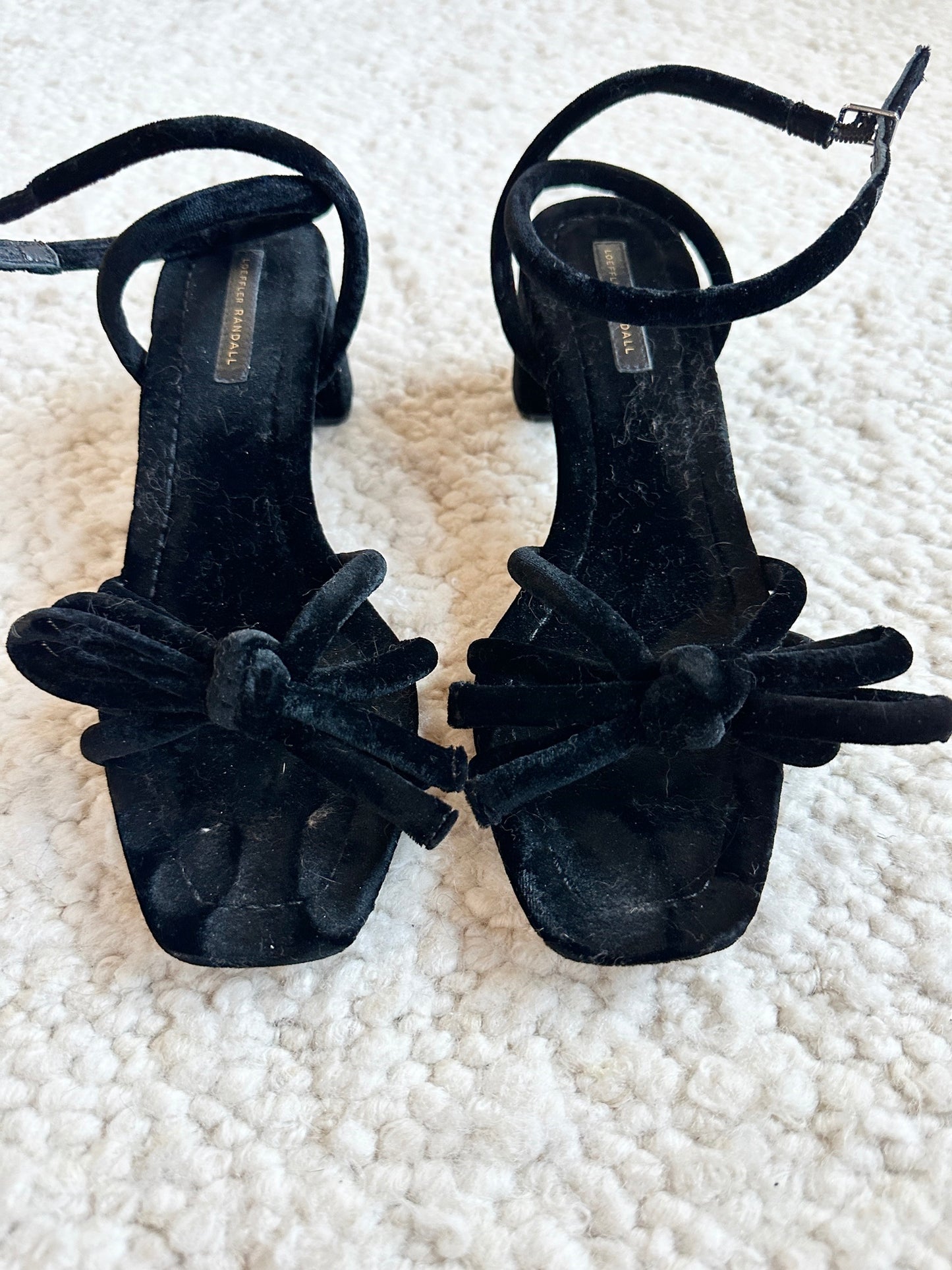 Mikel Velvet Bow Heel Sandals Size 9