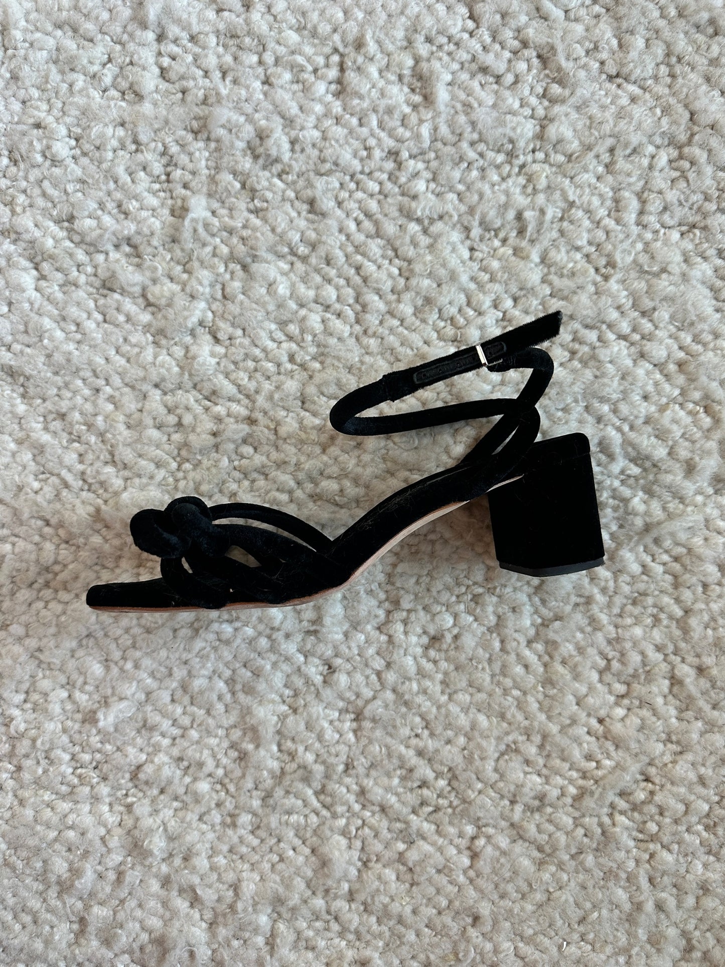 Mikel Velvet Bow Heel Sandals Size 9