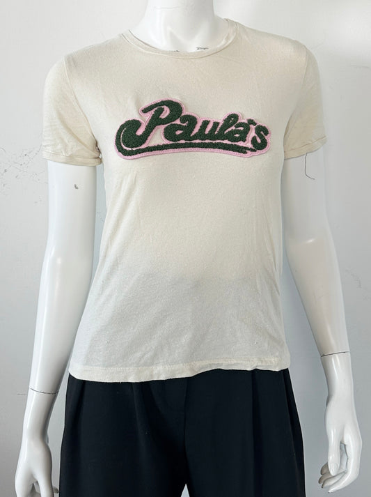 Paula's Ibiza Ivory Tee Size Small