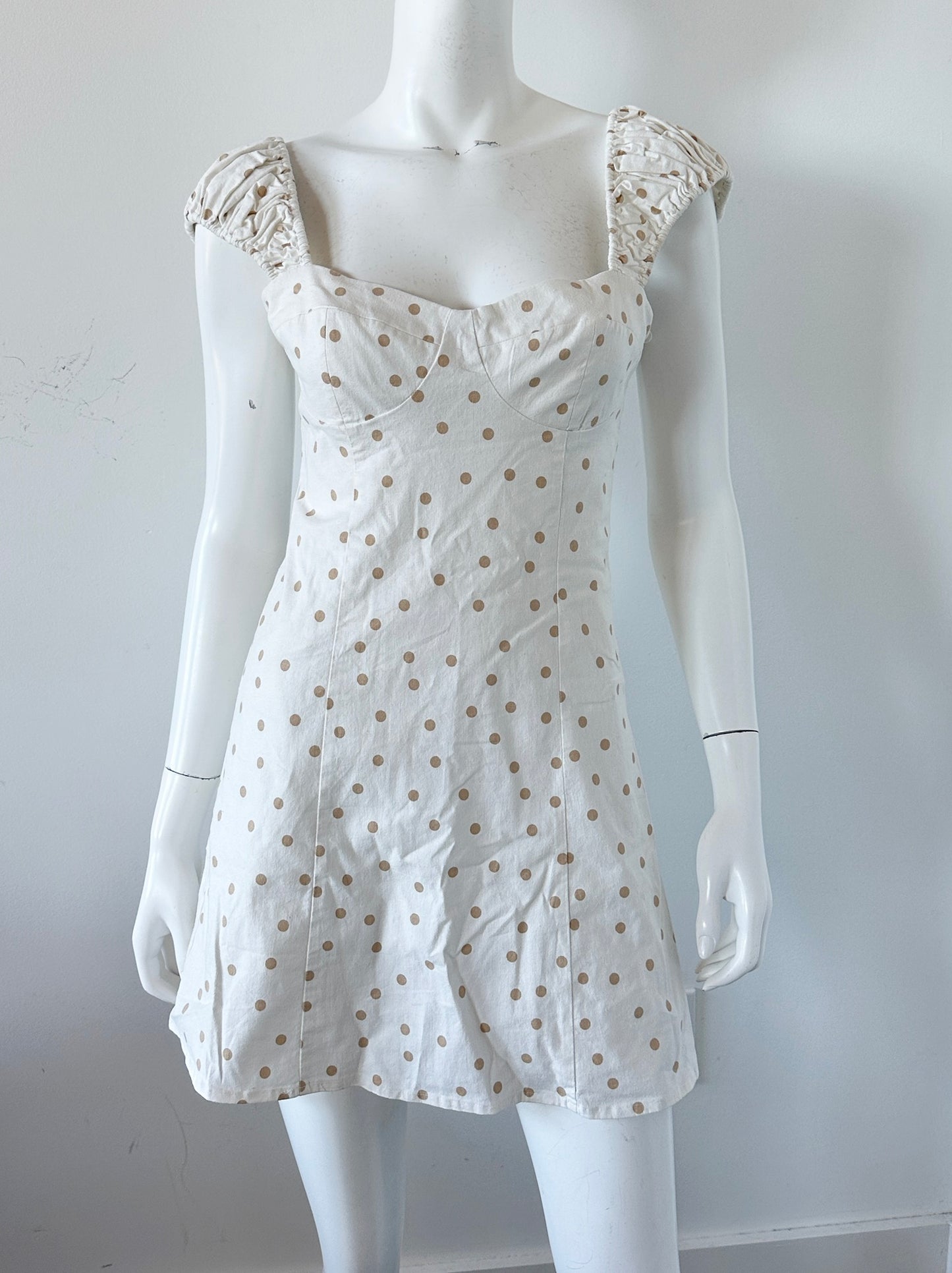 Polka Dot Fit and Flare Dress Size Medium