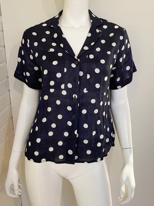 Short Sleeve Polka Dot Top Size XS