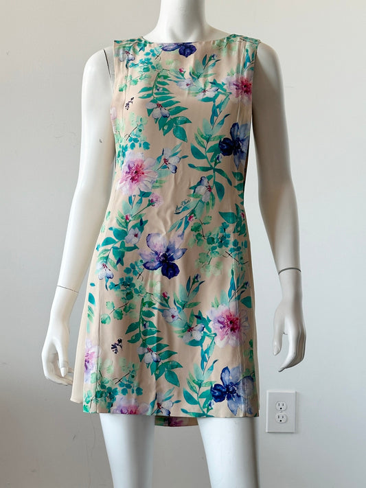 Silk Floral Mini Dress Size XXS