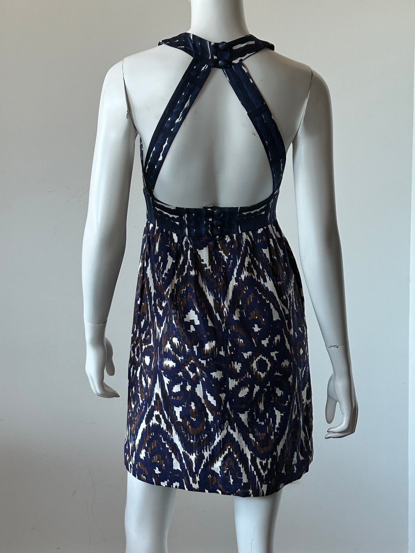 Ikat Open Back Mini Dress Size 0