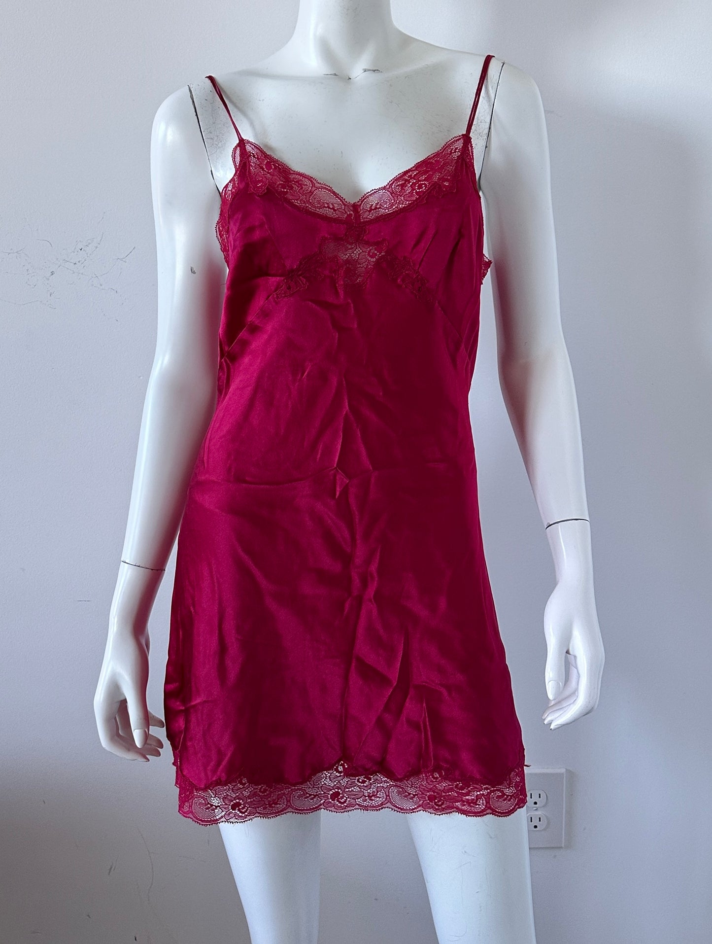 Silk Charmeuse Mini Slip Dress Size Medium