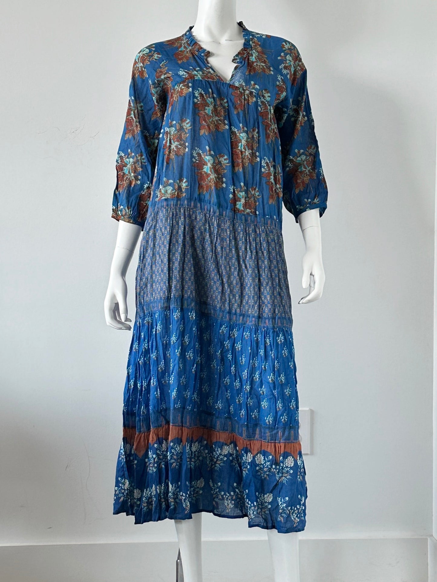 Printed Cotton Maxi Dress Size Small NWT