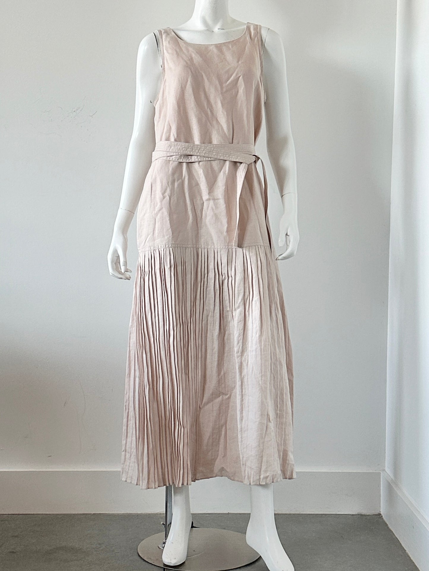 Sleeveless Linen Drop Waist Dress Size XL