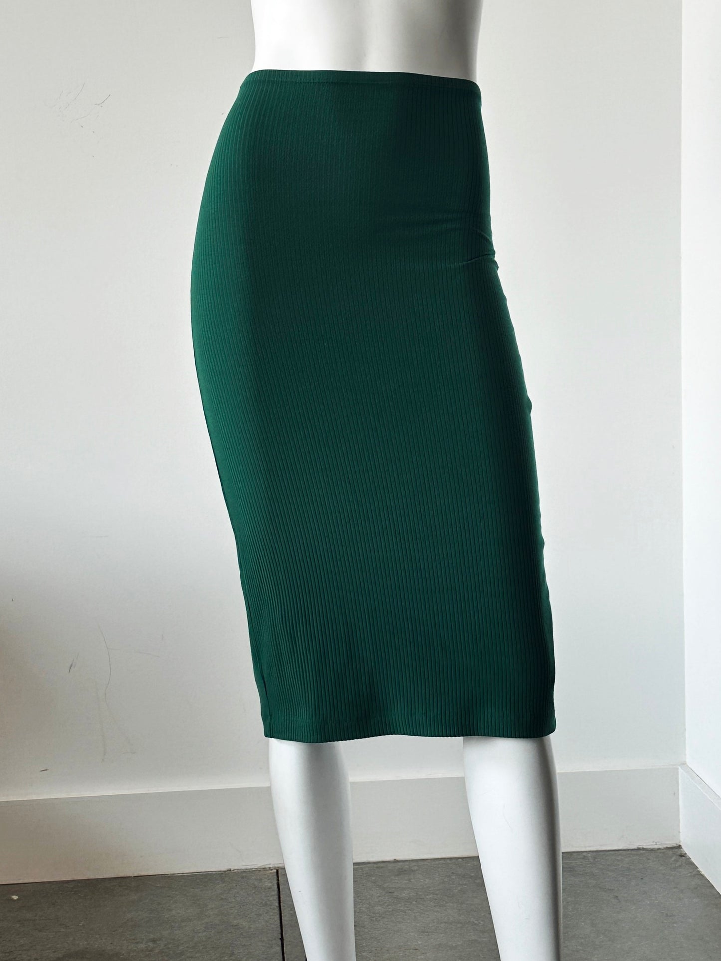 Moss Jersey Ribbed Pencil Skirt Size XS