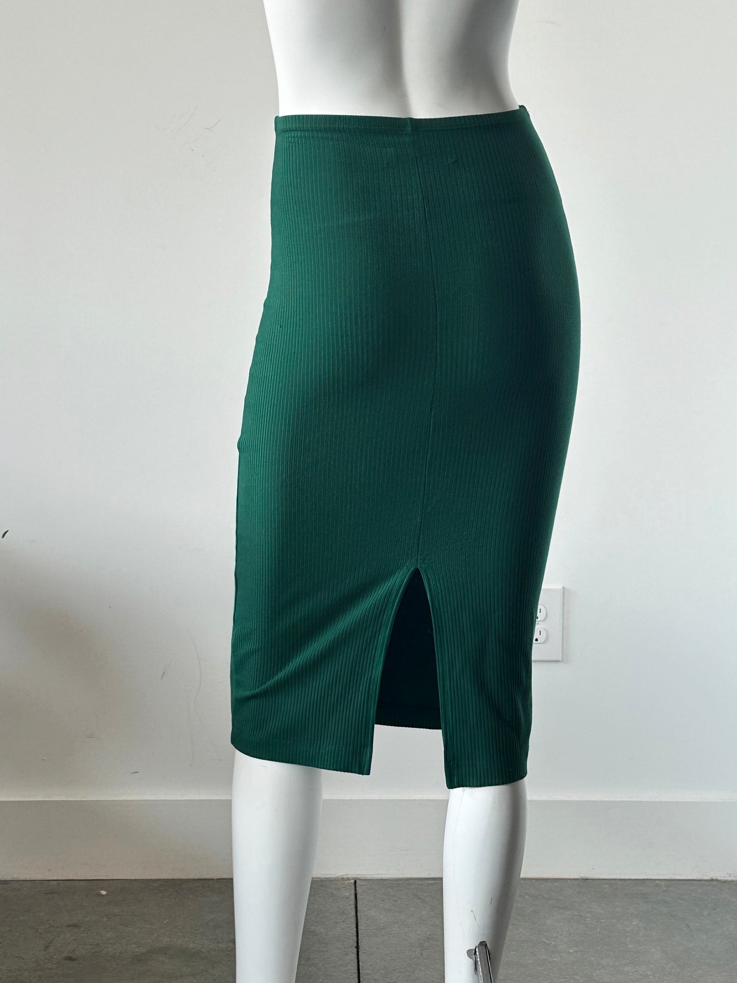 Moss Jersey Ribbed Pencil Skirt Size XS