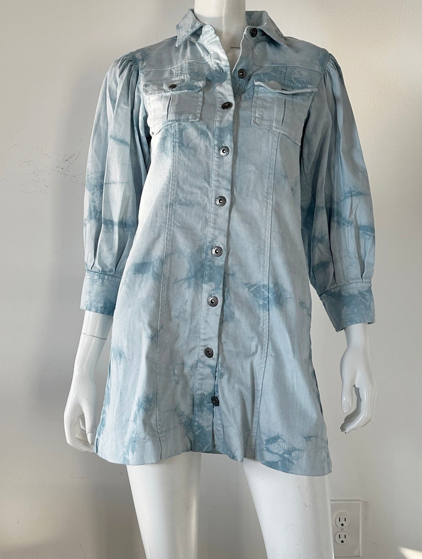 Eleanor Tie Dye Denim Dress Size XS NWT