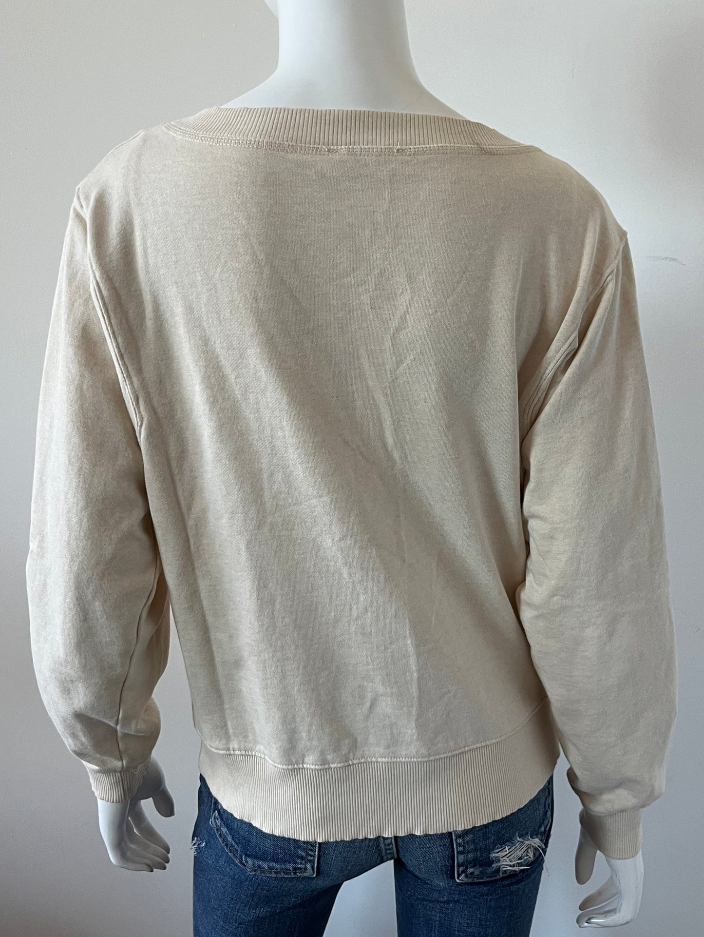 Relaxed V Neck Sweatshirt Size Small